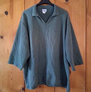 Vintage TomiG. II French Terry Polo Top 3/4 Sleeve